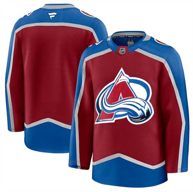 Mens Colorado Avalanche Blank Burgundy 2024-25 Home Stitched Jersey Dzhi